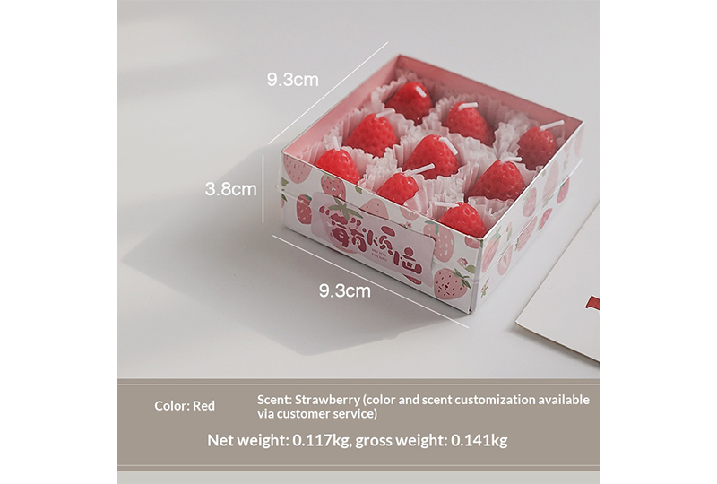 Ensemble de bougies chauffe-plat en forme de fraise — paquet de 6