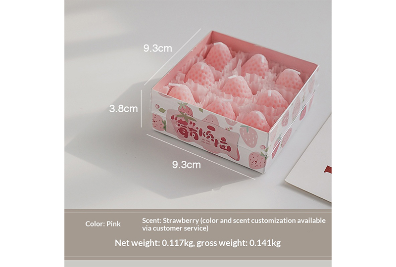 Ensemble de bougies chauffe-plat en forme de fraise — paquet de 6