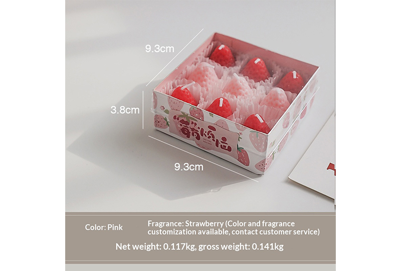 Ensemble de bougies chauffe-plat en forme de fraise — paquet de 6