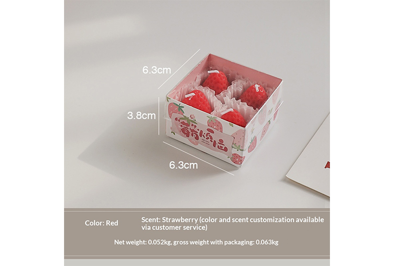 Ensemble de bougies chauffe-plat en forme de fraise — paquet de 6
