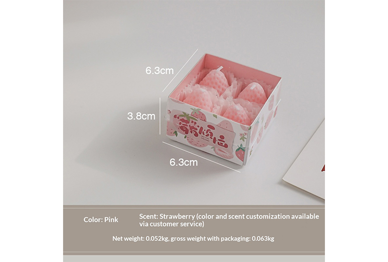 Ensemble de bougies chauffe-plat en forme de fraise — paquet de 6