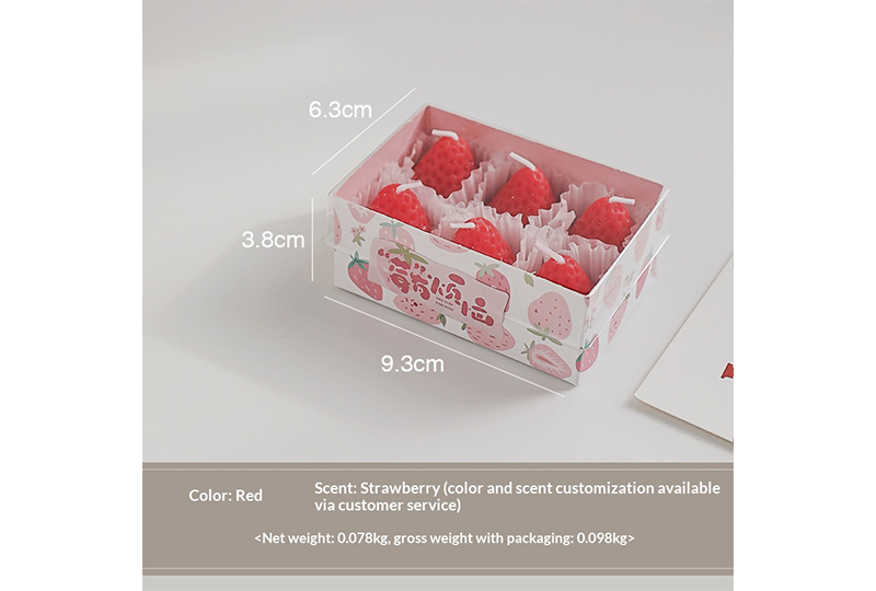 Ensemble de bougies chauffe-plat en forme de fraise — paquet de 6