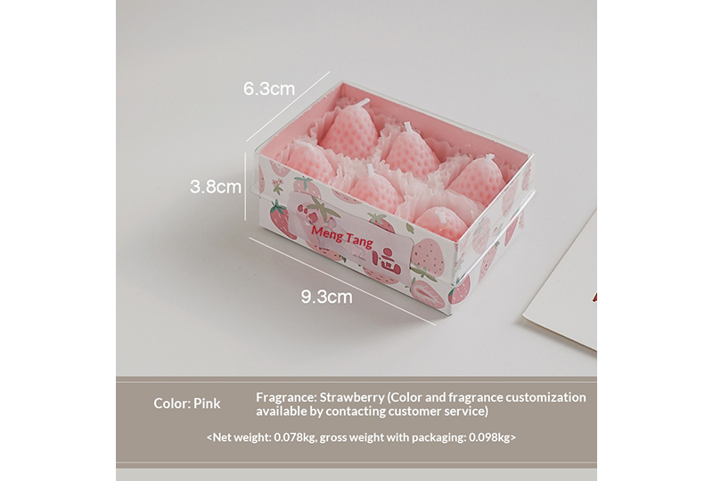 Ensemble de bougies chauffe-plat en forme de fraise — paquet de 6