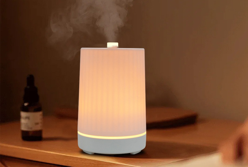 Diffuseurs ultrasoniques LED à grain de bois en forme de vase