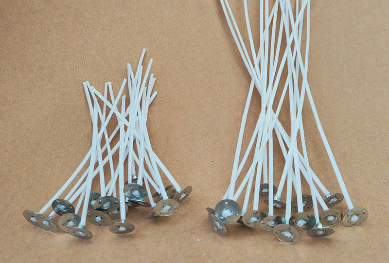 Mèche de bougie en coton pré-onglets avec support adhésif