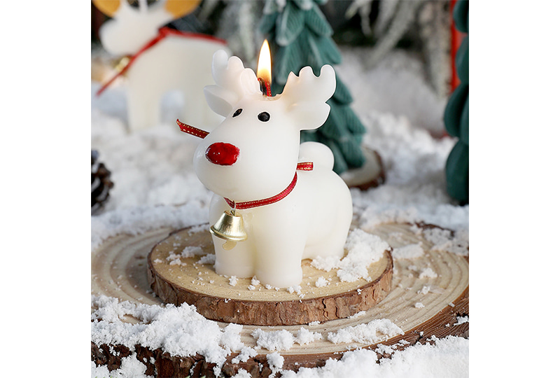 Bougie faite à la main de série d’animaux de renne de Jingle-Bell de Noël