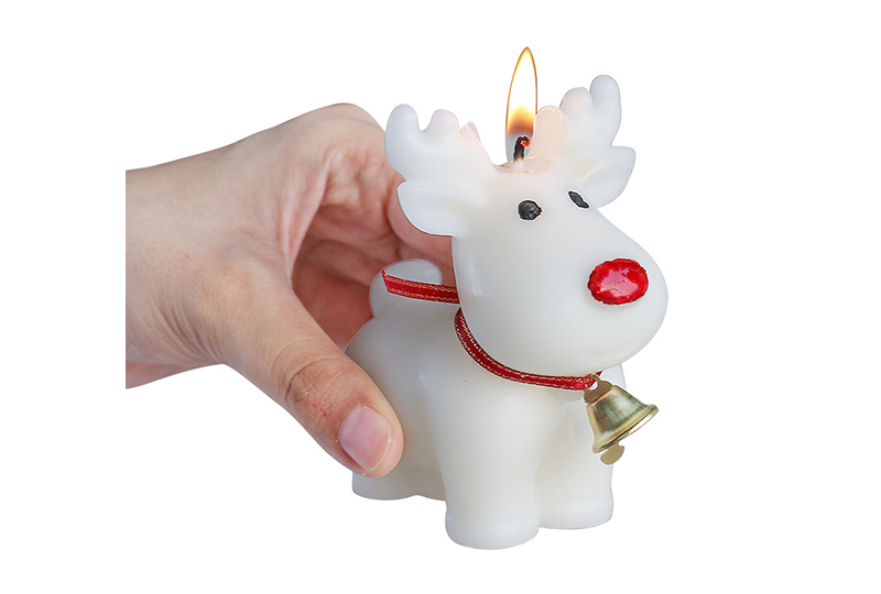 Bougie faite à la main de série d’animaux de renne de Jingle-Bell de Noël